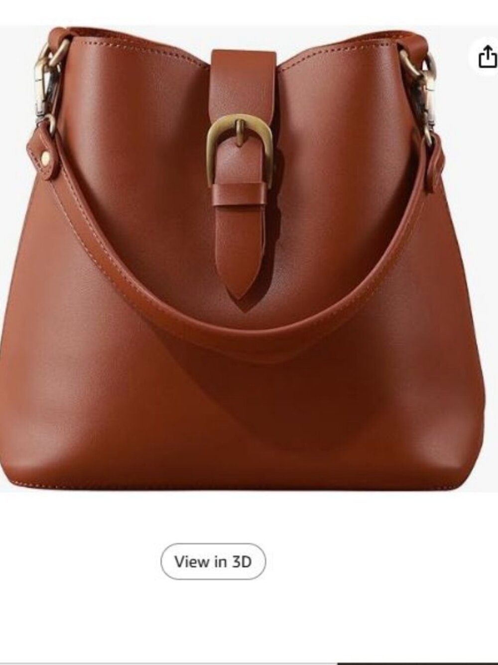 Vegan Leather Bucket Bag Hobo Purse Adjustable Strap Removable Pouch